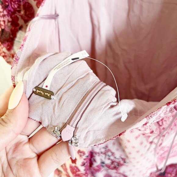 Free People Pink Puff Sleeve Billowy Open Back Mini Dress Women's Size Medium M - Picture 9 of 11